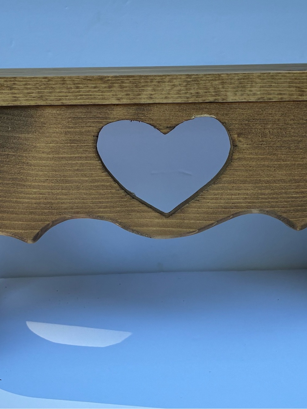 Vintage Wood Heart Wall Shelf Hooks Cottagecore Farmhouse - Picture 11 of 15